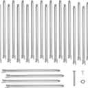 24 Pack 1-3/8'' Chain Link Fence Extension, 30'' Fence Extension Height, Galvanized Post Extender for Dogs and Privacy (Silver)