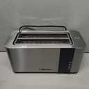 Mueller UltraToast Full Stainless Steel Toaster 4 Slice, Long Extra-Wide Slots for Bagels and Waffles, 6 Browning Levels, LED Display, Cancel/Defrost/Reheat Functions & Removable Tray, Kitchen Gadgets