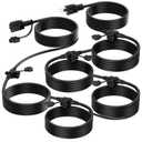 Outdoor Extension Cord 50 FT, Evenly Spaced 6 Outlets Plugs, 16/3 SJTW Weatherproof Multiple Outlets Wire for Landscaping Light, Holiday Decoration and Christmas, ETL Listed, Black