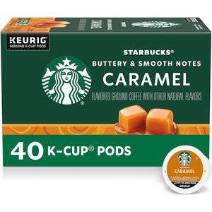 Starbucks K-Cup Coffee Pods, Caramel Flavored, 40 Count | 100% Arabica K-Cup pods for Keurig brewers; caramel; 1 box, 40 pods
