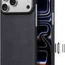 pitaka for iPhone 17 Pro Case 6.3" with Camera Control Button, Compatible with MagSafe, Ultra-Slim Case with Caseless Touch Feeling, 600D Aramid Fiber Woven, Black/Grey(Twill)