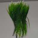 Artificial Fake Outdoor Plants Flowers for Summer Decoration, 10 Bundles Faux Plastic Tall Monkey Grass Greenery UV Resistant Realistic for Home Outside Planter Window Porch Patio Garden-White