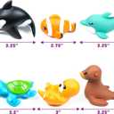 Tub Works Marine Mold Free Bath Toys, 6 Pack | Sealed, No Hole Bath Toys Design Keeps Moisture Out | Soft, Squeezable & Float on Water | Easy-Grip Baby & Toddler Bath Toy Set | Great Baby Pool Toys