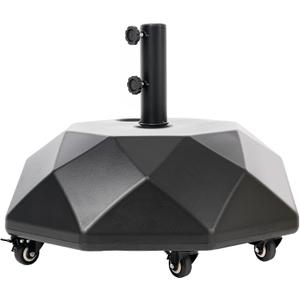 HOMSHADE H16 Patio Umbrella Stand Base with 5 Wheels - 127lbs Heavy Duty Rolling Weights Outdoor Market Umbrella Base, Refillable High-Density HDPE Materia Weights Stand for Outside Patio (Black)