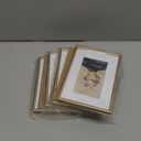 5x7 Picture Frame Set of 4, Matted Brass Simple Modern Brushed Thin Aluminum Metal Photo Frame Fits 3x5 and 4x6 with Mat or 5 x 7 without Mat . Vertical and Horizontal for Tabletop and Wall