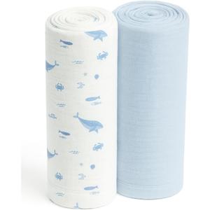 SUNSHINE & SNUGGLES Soft 100% Cotton Swaddles for Newborns, 2- Pack - Large, Breathable Baby Blanket - Versatile, Durable Muslin Swaddle Blankets - Perfect for Moms