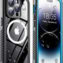 Temdan Magnetic for iPhone 14 Pro Case Waterproof,Built-in Screen Protector[IP68 Underwater][Upgrade Military Dropproof][Compatible with MagSafe] Full Body Shockproof for Phone Case 6.1'' - Blue