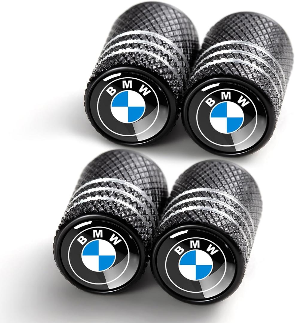 3 x 4 Pcs Black Metal Car Wheel Tire Valve Stem Cover,Auto Valve Stem Caps Suitable for BMW X1 X3 M3 M5 X1 X5 X6 Z4 3 5 7 Series Air caps Accessories Blac