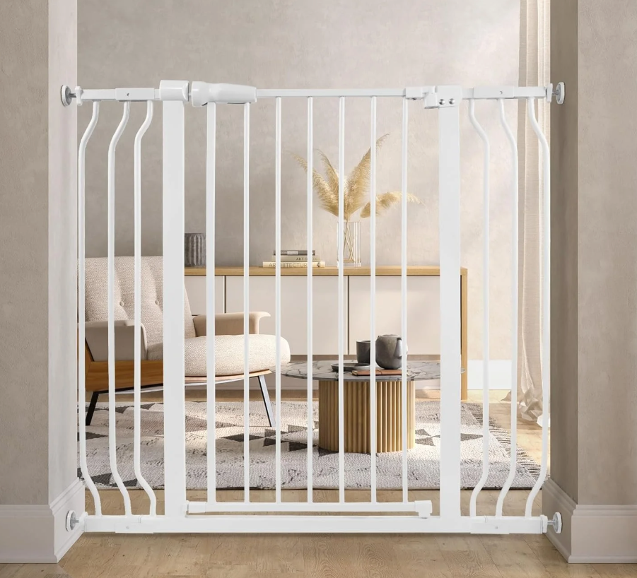 BalanceFrom Easy Walk-Thru Safety Gate for Doorways and Stairways with Auto-Close/Hold-Open Features, 36-Inch Tall, Fits 29.1-43.3 Inch Openings, White