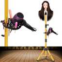 55 Inch Wig Stand - Adjustable Mannequin Head Stand Tripod with Stainless Steel Base and Tool Tray (Golden)