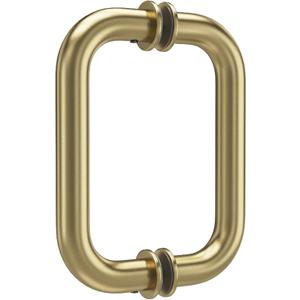 6" Shower Door Handle, Back to Back Tubular Handle Compatible with 1/4" to 1/2" Thickness Glass for Shower Doors, Stainless Steel 304 Shower Doors Handles Replacement in Brushed Gold