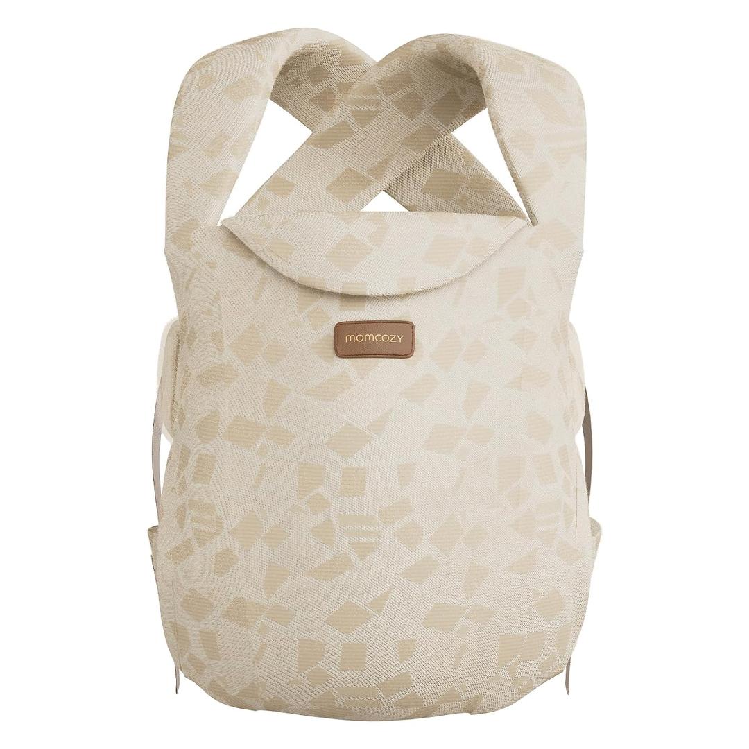 Momcozy Newborn Carrier WeeSnug- Lightweight and Cozy Comfort for 7-25 lbs, Ergonomic Cross-Back Support, Jacquard Weave, Hands-Free Baby Carrier with Lumbar Support, Geometry