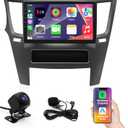 8 Core 4+64G Android 14 Car Stereo Radio for Subaru Legacy Outback 2010-2014, 9" IPS HD Touch Screen Radio with Wireless CarPlay/Android Auto/WiFi/GPS/Bluetooth/FM/SWC/AHD Backup Camera/Mic/USB