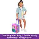 Polly Pocket Dolls, Playset and Travel Toys, 4 Dolls, 1 Vehicle, 25+ Accessories, Resort Roll Away