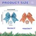 12Pcs Christmas Tree Topper,5.9 * 5.9inch Blue Orange Bow Christmas Ornament Tree Decoration,Santa hat Tree Topper Bow Decorations,Party Tree Topper Festive Window Decorations