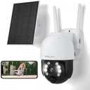 FOSCAM Solar Security Cameras Wireless Outdoor, 4MP 5000mAh Battery Powered WiFi Camera for Home Surveillance with Spotlights,Remote PT Control,PIR Human Detection,Color Night Vision,2-Way Audio,IP65