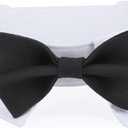 Segarty Dog Bow Tie for Neck Girths 16.5-21.2 in, Adjustable Bowtie Collar for Extra Large Dogs, Dog Neck Tie Tuxedo Comfortable Cotton Boy Pets Grooming Accessories for Wedding Holiday Birthday Party (XL, black)