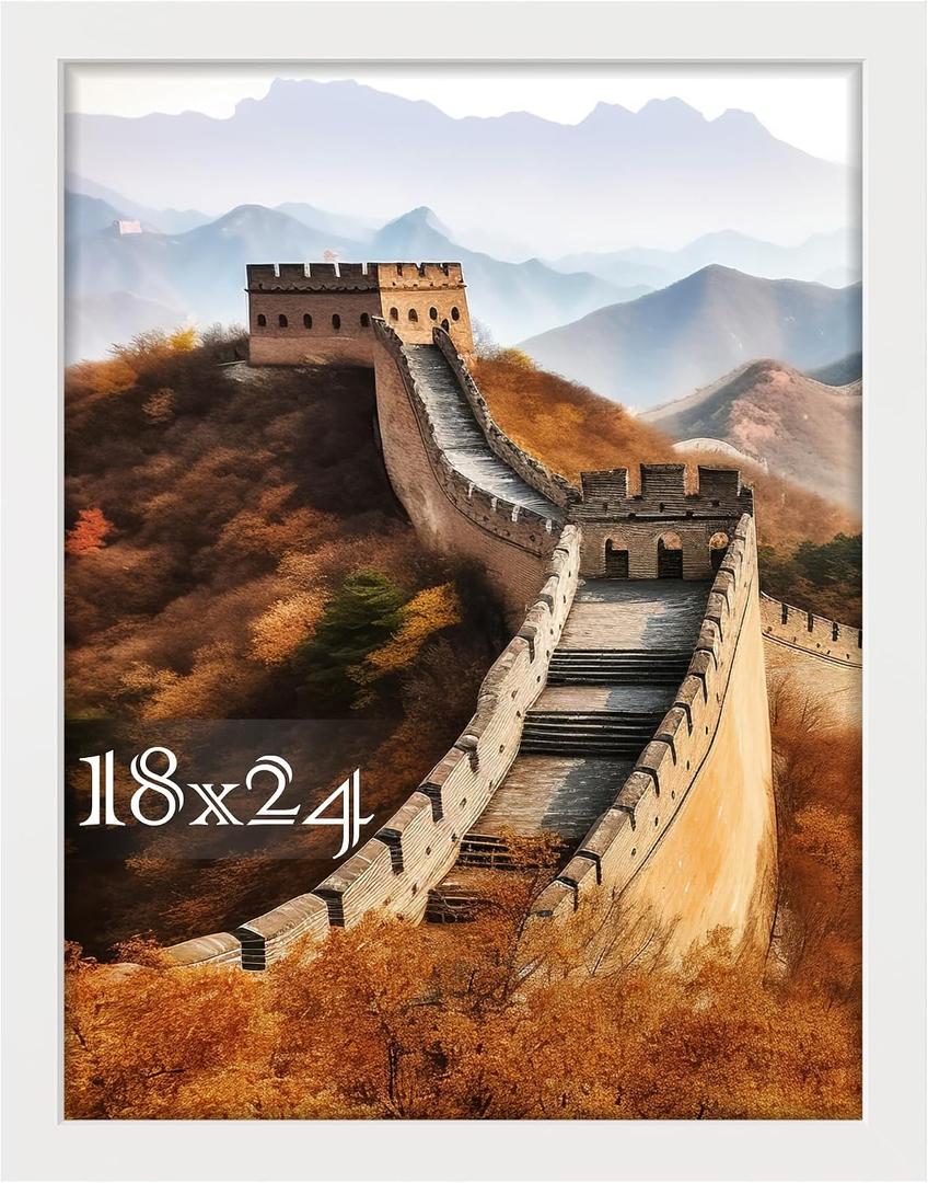 Picrit 18x24 Poster Frame, Picture Frame for Wall Mounting, White