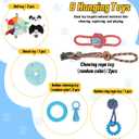 Purple Puppy Play Gym with 8 Hanging Toys, Dog Jungle Gym Indoor with Hammock and Funny Enrichment Toys, PVC Frame Puppy Gym Activities Center for Puppies