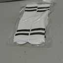 BONANGEL BONNAGEL Kids Athletic Crew Socks Boys Girls White Black Dress Socks Cotton School Uniform Socks 4Pairs, 6-8 Years, Whitestripe