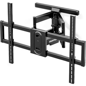 monTEK Heavy Duty Full Motion TV Wall Mount for 43100 Inch TVs Pre-Assembled Bracket with Tool-Free Tilt Swivel & Extension Max VESA 800x600, 150lbs 4X Strength Tested Fits 16/18 Inch Studs, HW1276BK
