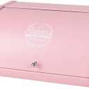 KL X458 Pink Bread Box Roll Top, Metal Bread Box for Kitchen Countertop, Large Capacity, Keeps Bakery Items Fresh Longer, Bread Bin for Kitchen Countertop, Breadbox to Store Cookies, Bagels, Muffins