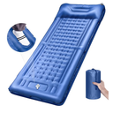 Camping Sleeping Pads，Extra Thick 5 Inch Inflatable Sleeping Mat with Pillow Built-in Pump，Oversized Mattress Super Portable Backpacking Sleeping Pad (Blue, Single)