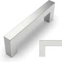 Amerdeco 10 Pack Brushed Satin Nickel Cabinet Pulls 3 Inch(76mm) Hole Centers Kitchen Cabinet Handles Cabinet Hardware Cupboard Handles Square Drawer Pulls 6003