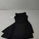 Kaximil Women's Ruffle Hem Boat Neck Mini Dress Sleeveless Ruched Corset Short Party Dresses,  Small, Black 