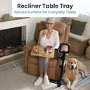 PELEGON Tray Table, 360° Swivel Table for Recliner, Adjustable Height with X-Large Table for Eating and Laptop, TV Trays for Couches & Chairs with Ergonomic Stand Assist Safety Handle for Elderly