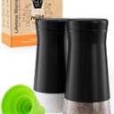 HOME EC Original Salt and Pepper Shakers Set with Adjustable Pour Holes - Black Salt Shaker and Pepper Shaker - Farmhouse Spice dispenser for salts, Ground peppercorn and spices (2pk)