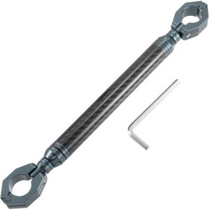 X AUTOHAUX Universal 22mm Aluminum Alloy Carbon Fiber Pattern Titanium Tone Motorcycle Balance Bar Crossbar Handlebar Adjustable Motorbike Accessories