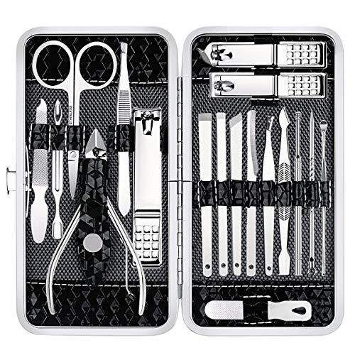 Nail Clippers Set Fingernail and Toenail Clipper Cutters Men's Accessories,Manicure Pedicure Kit Professional Grooming Kits,Nail Care Tools with Travel Case Gifts for Men Women