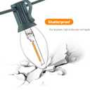 C7 LED Christmas & Halloween Lights - 12FT Outdoor Clear String Lights with 12 Vintage C7 Bulbs, Warm White Hanging Decor for Porch, Garden, Backyard, Balcony, Holiday Party