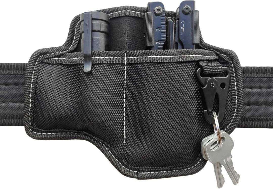 2 x Multitool Sheath with Flashlight Holder,Keychain Clip,EDC Belt Organizer for 4-5 Leatherman Multi-Tools, Nylon Knife Pouch for Men