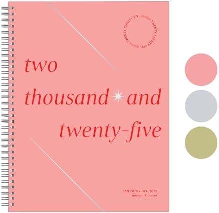 Rileys & Co 2025 Serif Weekly Planner - Annual Weekly & Monthly Agenda Planner, Jan - Dec 2025, Hardbound Cover, Notes Pages, Twin-Wire Binding (8.5 x 11-Inches, Pink), 2 Pack