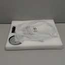 10'' 30X/1X Wall Mounted Lighted Makeup Mirror, 5000mAh Rechargeable Double-Sided Magnifying Mirror with Light, LED Vanity Mirror Touch Dimmable 3 Colors 360 Rotation Extended Foldable Arm, Chrome