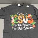 Jesus Is The Reason For The Season Religious Christmas Tree Long Sleeve T-Shirt (Gray) Medium