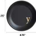 COLLECTIVE HOME - Ceramic Jewelry Tray, Decorative Trinket Dish for Rings Earrings Necklaces Bracelet Watch Keys, Birthday Mother's Day Christmas Gift for Women, 4.75", Black Surface (y)