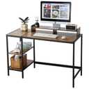 MINOSYS 55-inch Computer Desk with Storage Shelf - Vintage Ideal Gaming Desk for Bedrooms, Small Spaces, and Home Offices Modern Writing Desk for PCs.