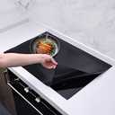 KitchenRaku Large Induction Cooktop Protector Mat, (Magnetic) Electric Stove Burner Covers Antiscratch as Glass Top Stove Cover or Electric Stove Top (Monochromatic Black24x20.8 Inch)