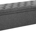 SONGMICS Storage Ottoman, Storage Bench, Tufted Entryway Bedroom Bench, 17.7 x 46.5 x 17.7 Inches, Hinges Easy Lid Operation, Wooden Legs, Linen-Look Cover, Loads 330 lb, Dark Gray ULOM070G01