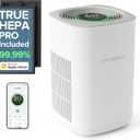 Airversa Air Purifier for Home Bedroom Large Room 1050 Sq Ft Air Filters Up to 99.99% PM2.5 Display Smart Air Cleaner Works with Home Kit for Baby Pet Desktop Office, AP2-2025 (White-H14)