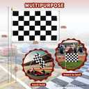 12x18 Inch Black and White Checkered Racing Flags on Stick Hand Held Race Car Flags Perfect for NASCAR Theme Party Car Racing Decorations (12)