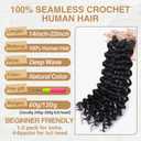 Miracle Knots Crochet Human Hair, Pre-Separated Deep Wave Crochet Hair for Black Women, Easy Install Hook Design, Invisible Natural Look, Lightweight No Itch, 50 Strands 60g 22 Inch