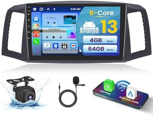 8 Core 4+64G Inefala for Jeep Grand Cherokee 2004-2007 (LHD) Android Car Radio Stereo with Wireless Carplay Android Auto, 10.1" Touchscreen with GPS WiFi BT5.0 FM/RDS EQ DSP 59UI Canbus Backup Camera