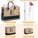 BAGAIL Initial Tote Bag, Personalized Birthday Gifts for Women, Teacher, Friends, Mom, Wedding, Monogrammed Beach Bag