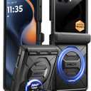 TONGATE for Motorola Razr 2026 Case & Razr 2025/2024 Case with Privacy Screen Protector, [360° Spin Magnetic Stand] [Compatible with Magsafe] [Hinge Protection] Military Grade Drop Phone Cover, Black