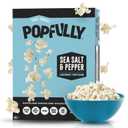 2 x POPFULLY Sea Salt & Pepper Popcorn, Sharing Bags, Savory Flavor, Big Pop, Micro Popcorn Bags - 3-Pack (EXP 12/24/26)