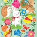 2 x Mudpuppy Hoppy Easter  Bunny Rabbit Easter Themed Greeting Card and Jigsaw Puzzle Includes Color Coordinated Envelope and Sticker Seal